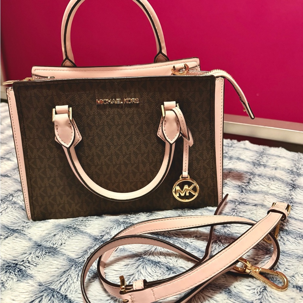 Michael Kors Pink and Brown Women's Bag